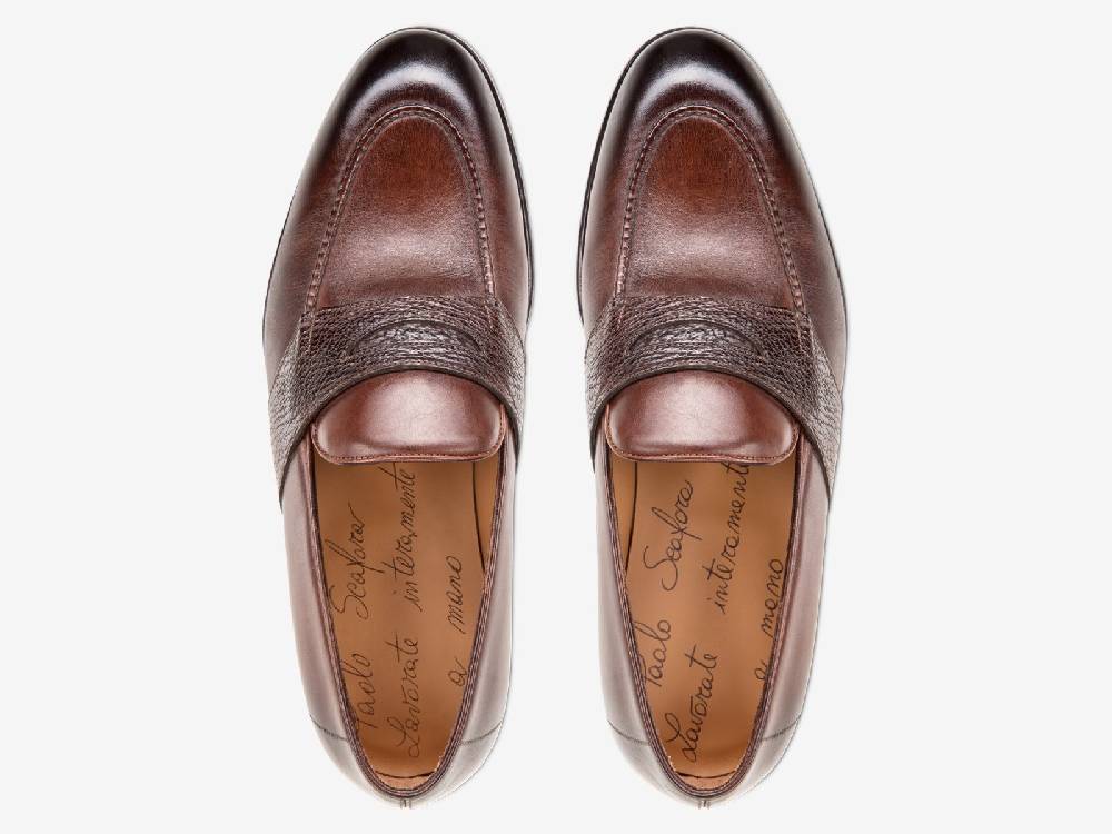 Paolo Sartori Art. 726 Loafer in Antiqued Montella Leather Qualità Garantita