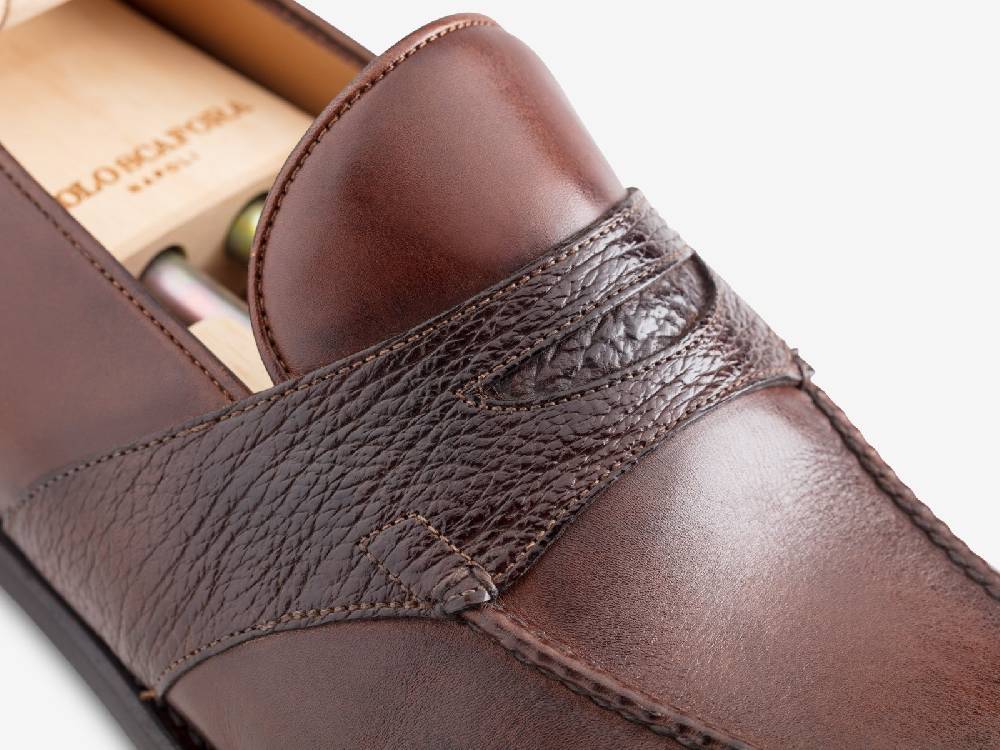 Paolo Sartori Art. 726 Loafer in Antiqued Montella Leather Qualità Garantita