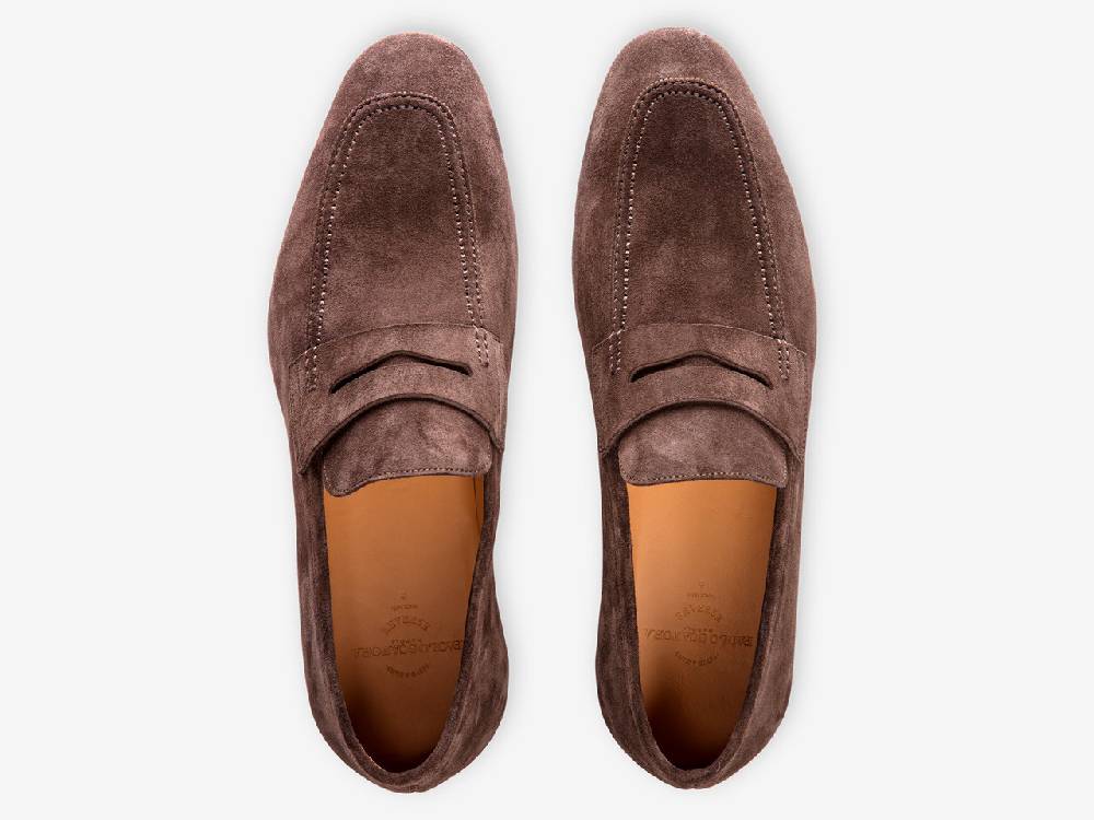 Paolo Sartori Art. 638 Mocassino in Camoscio Marrone scuro Fino Al -60%