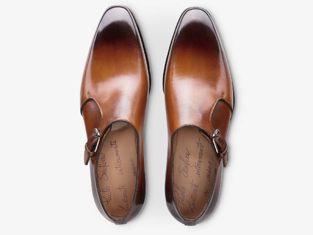 Paolo Sartori Art.655 Mono Fibbia in pelle Anticata Cognac Offerta