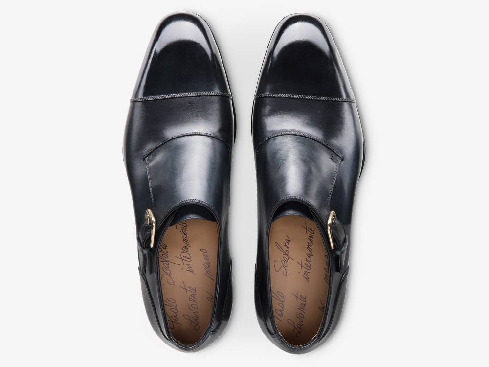 Paolo Sartori Art.612 Mono Fibbia in pelle Anticata Oceano Outlet