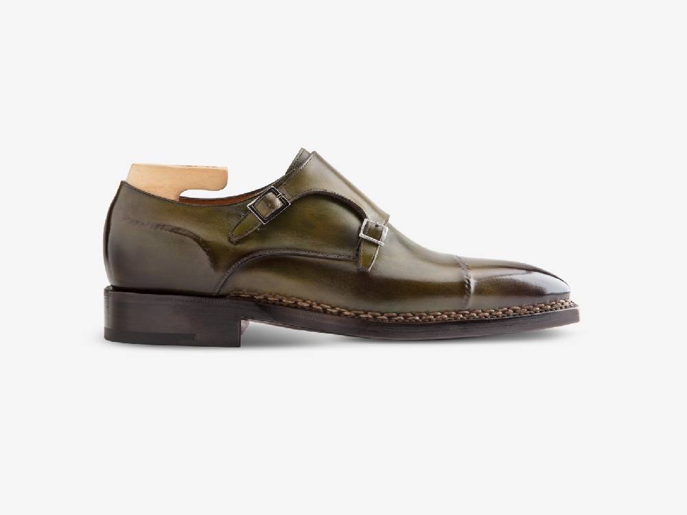 Paolo Sartori Art. 742 Monkstrap in Antiqued Bosco Leather Offerte