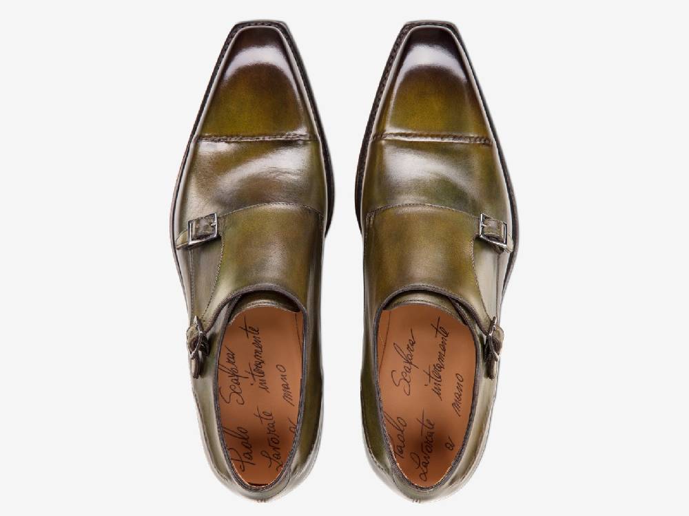 Paolo Sartori Art. 742 Monkstrap in Antiqued Bosco Leather Offerte