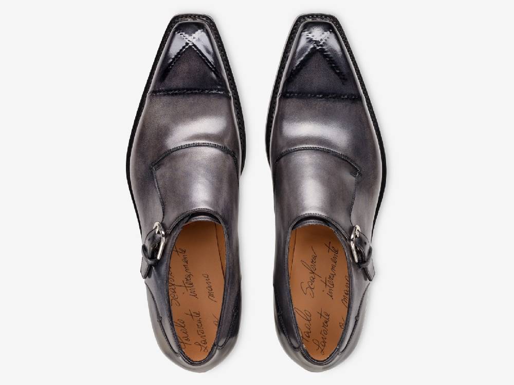 Paolo Sartori Art. 793 Monkstrap in Antiqued Grigio Leather Hotsell