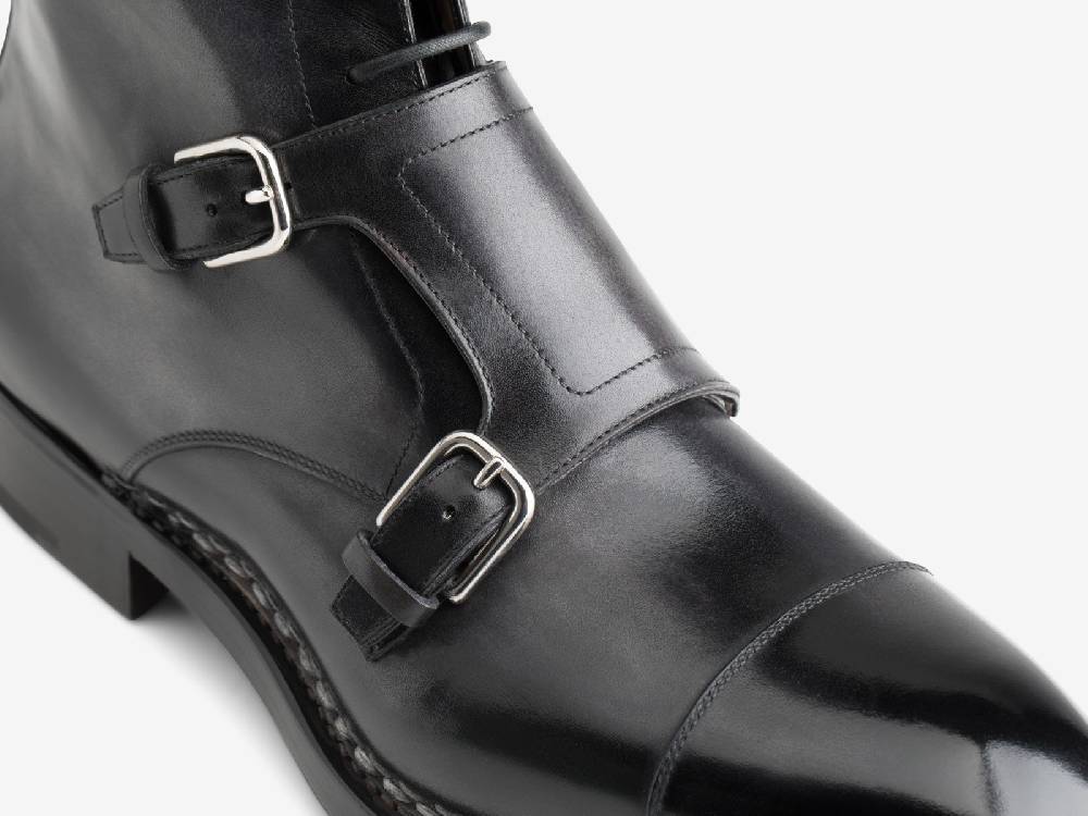 Paolo Sartori ART. 654 Stivaletto Doppia Fibbia in pelle Anticata Furore Vendite Flash