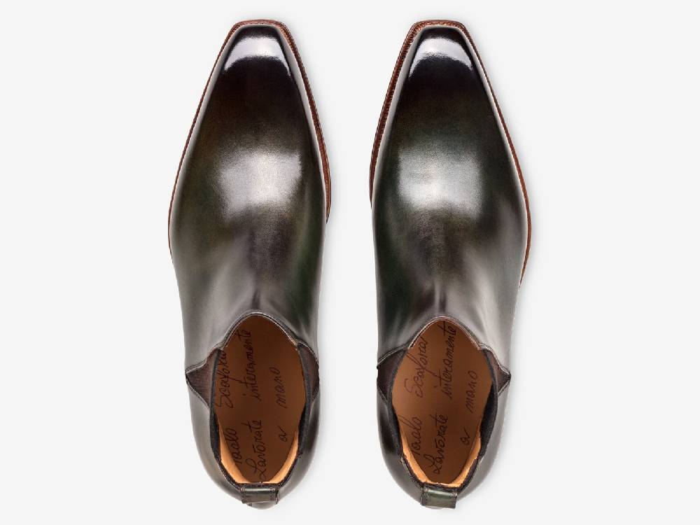 Paolo Sartori Art. 794 Beatles in Antiqued Olive Leather Moda