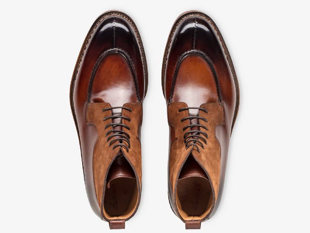 Paolo Sartori Art. 795 Boots in Antiqued Amalfi Leather Enormi sconti