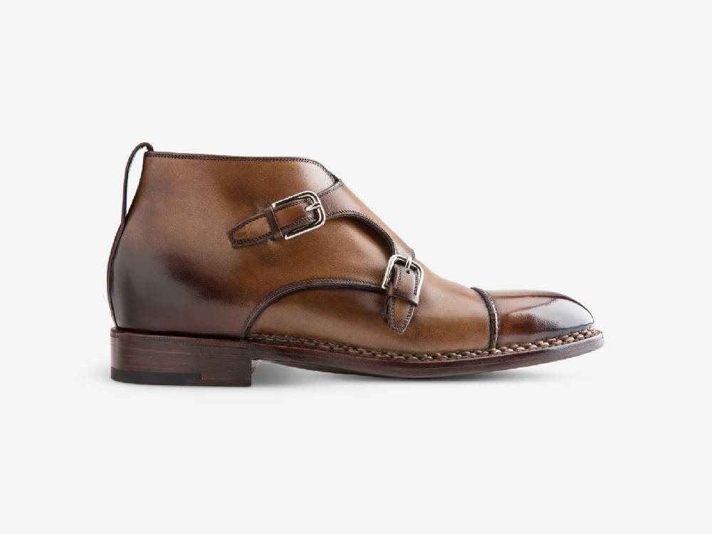 Paolo Sartori Art. 771 Boots Monkstrap in Antiqued Autunno Leather In Linea