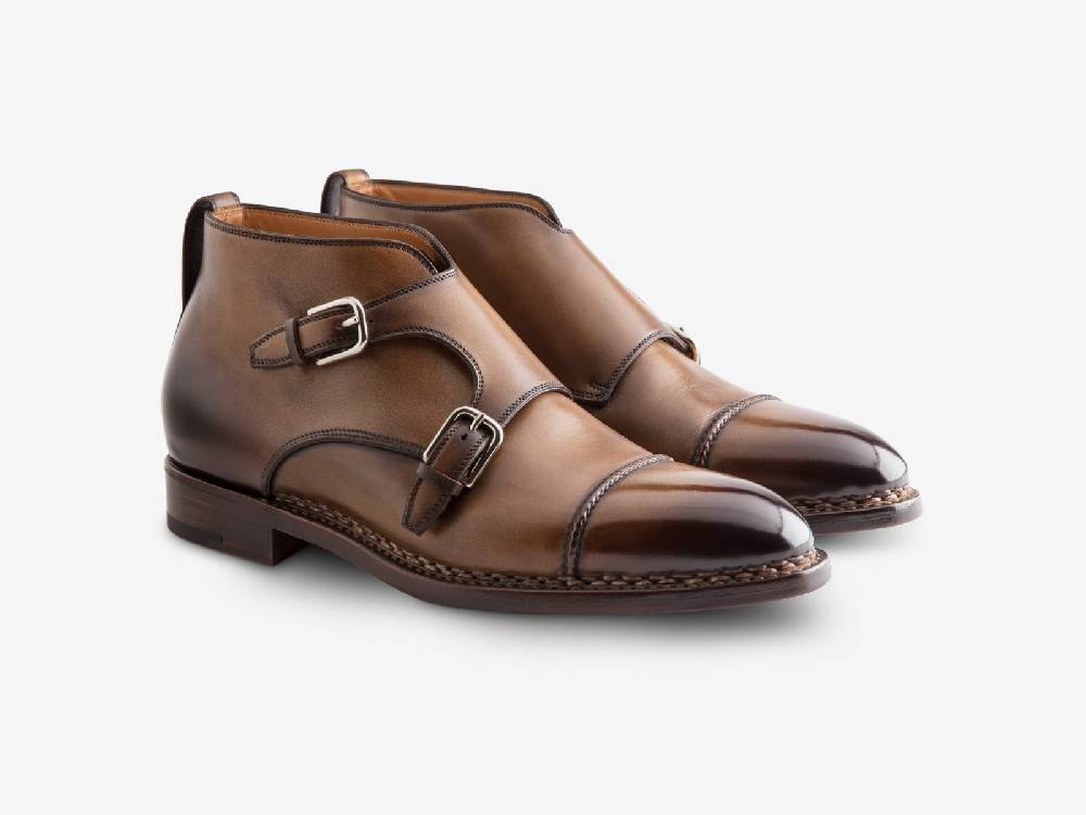 Paolo Sartori Art. 771 Boots Monkstrap in Antiqued Autunno Leather In Linea