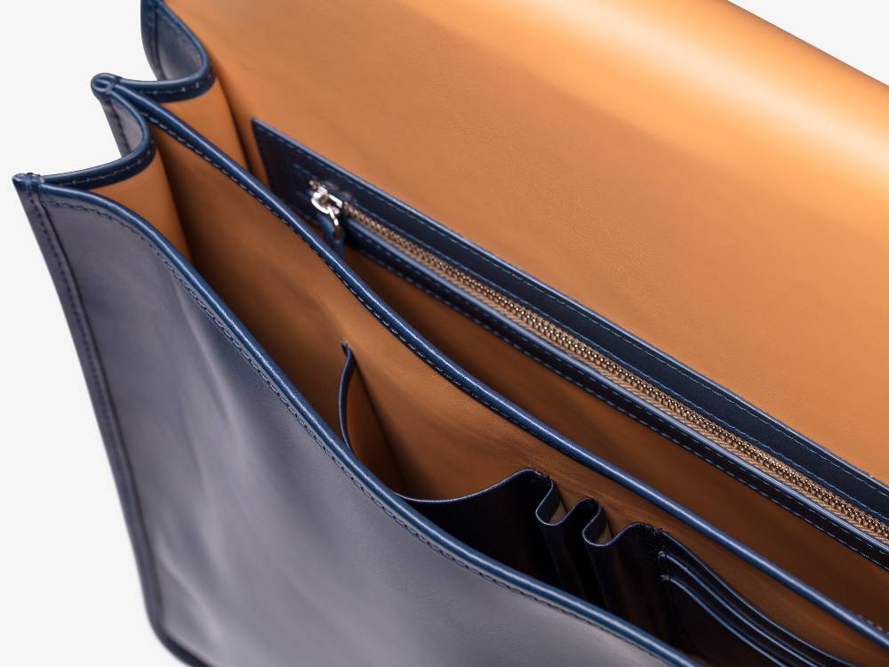 Paolo Sartori Briefcase Briefcase in pelle Anticata Oceano Pezzi Unici