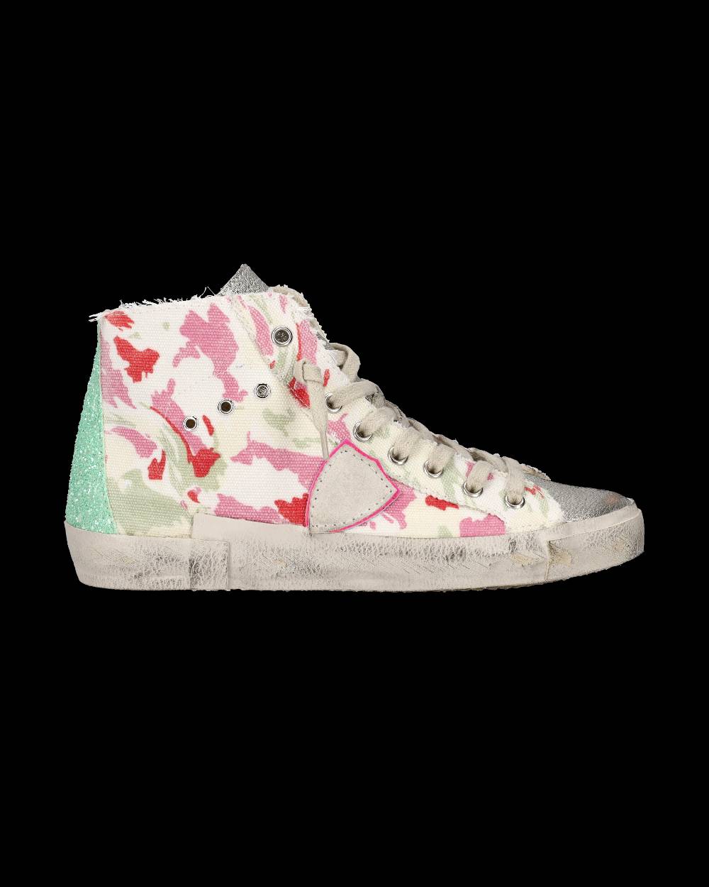 ﻿Philippe Model Sneaker alte Prsx High donna - verde e fucsia In Vendita