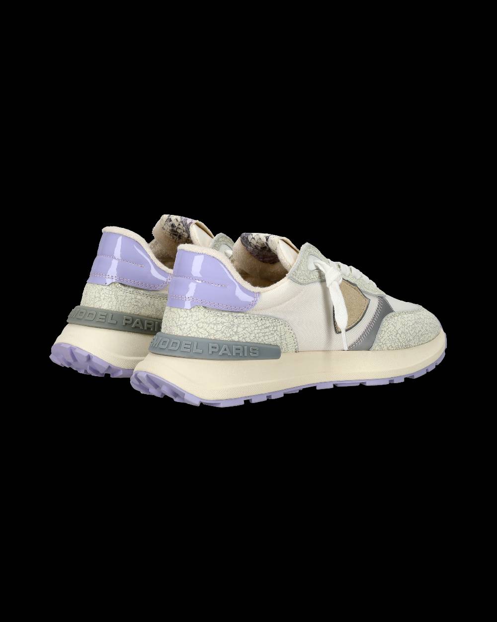 Philippe Model Sneaker sportive Antibes da donna in nylon e pelle - Bianco e viola Offerte