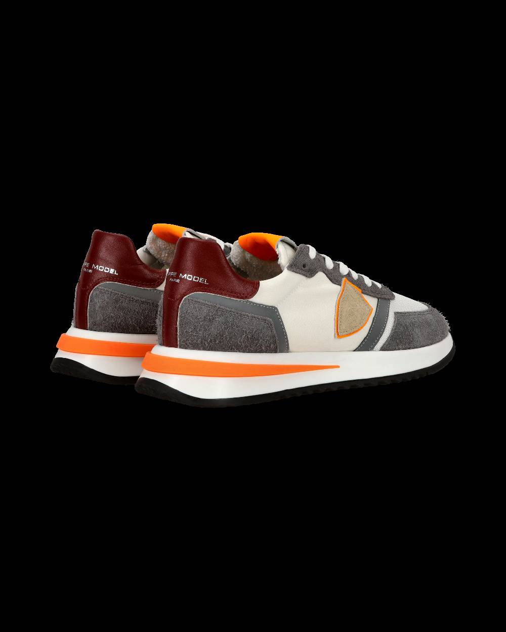 Philippe Model Sneaker casual Tropez 2.1 da uomo in nylon e pelle - Arancione e bianco Nuova