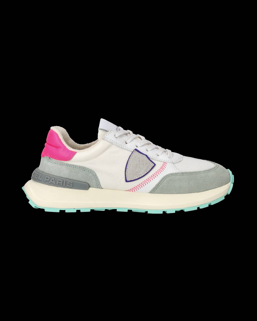 Philippe Model Sneakers Antibes da Donna Bianche e Fucsia in Tessuto Tecnico Nuovo