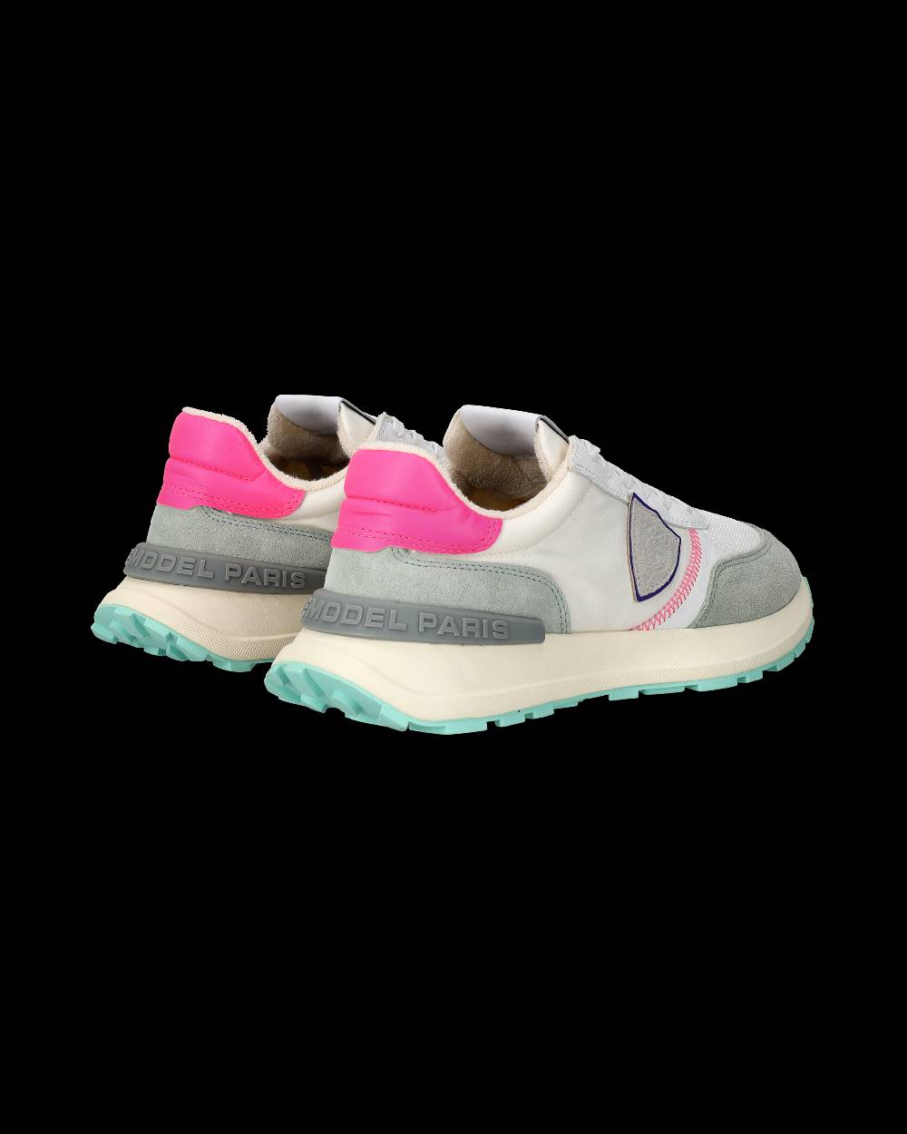 Philippe Model Sneakers Antibes da Donna Bianche e Fucsia in Tessuto Tecnico Nuovo