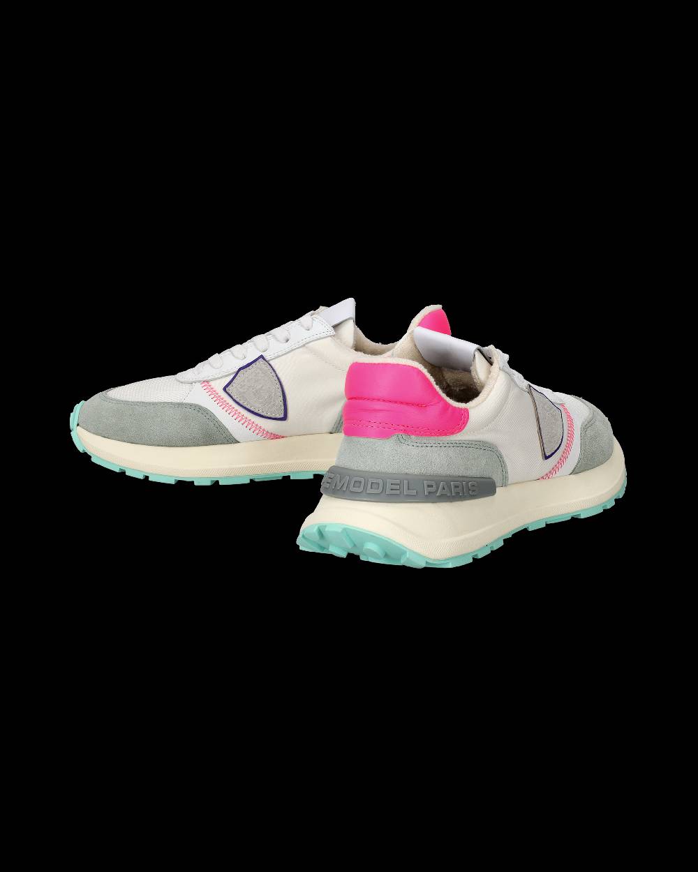 Philippe Model Sneakers Antibes da Donna Bianche e Fucsia in Tessuto Tecnico Nuovo