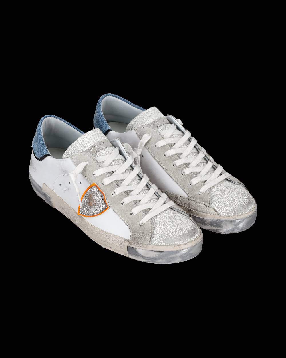 Philippe Model Sneaker basse Prsx uomo - bianco e azzurro Spedizione Gratuita