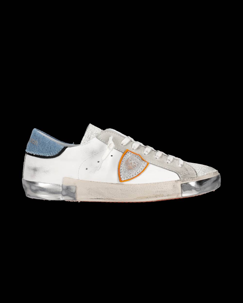 Philippe Model Sneaker basse Prsx uomo - bianco e azzurro Spedizione Gratuita