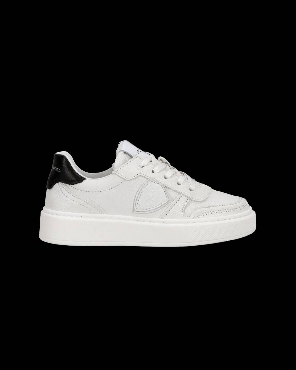 Philippe Model Sneakers basse Nice da Ragazzi in pelle, Bianco Nero Acquista Ora