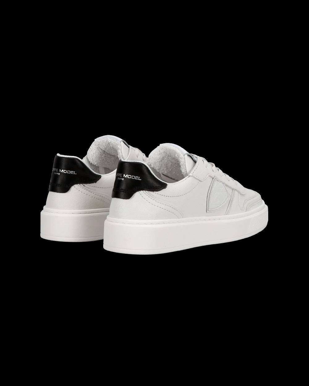 Philippe Model Sneakers basse Nice da Ragazzi in pelle, Bianco Nero Acquista Ora