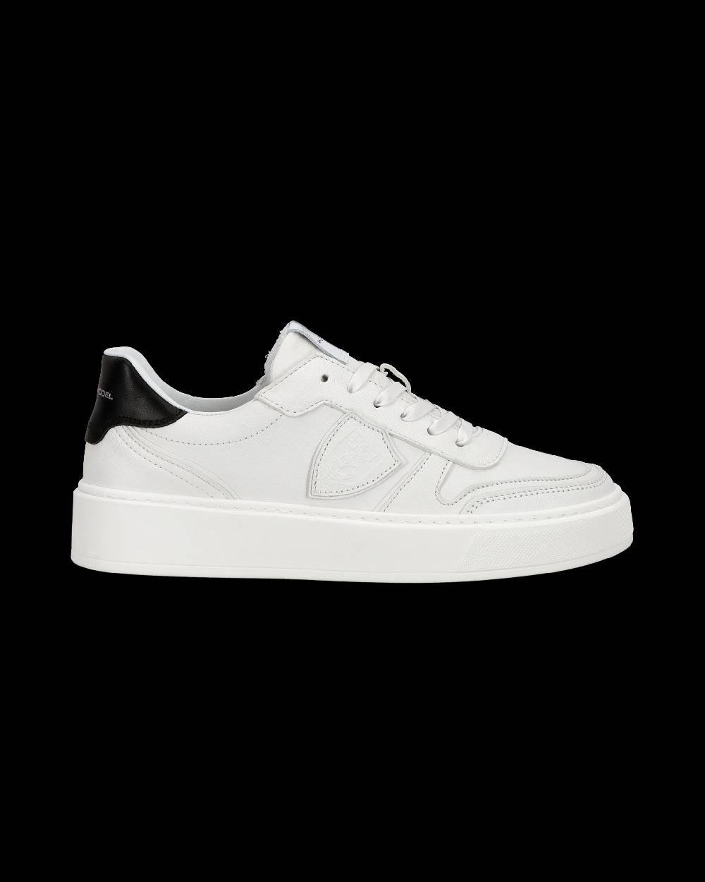 Philippe Model Sneakers Nice da Ragazzi in pelle, Bianco Nero Consegna Veloce