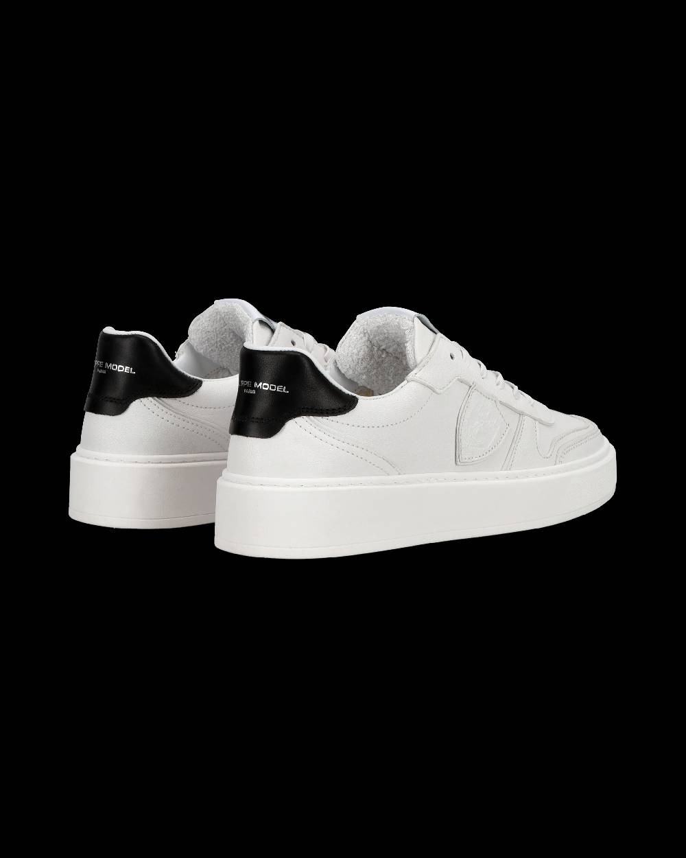 Philippe Model Sneakers Nice da Ragazzi in pelle, Bianco Nero Consegna Veloce