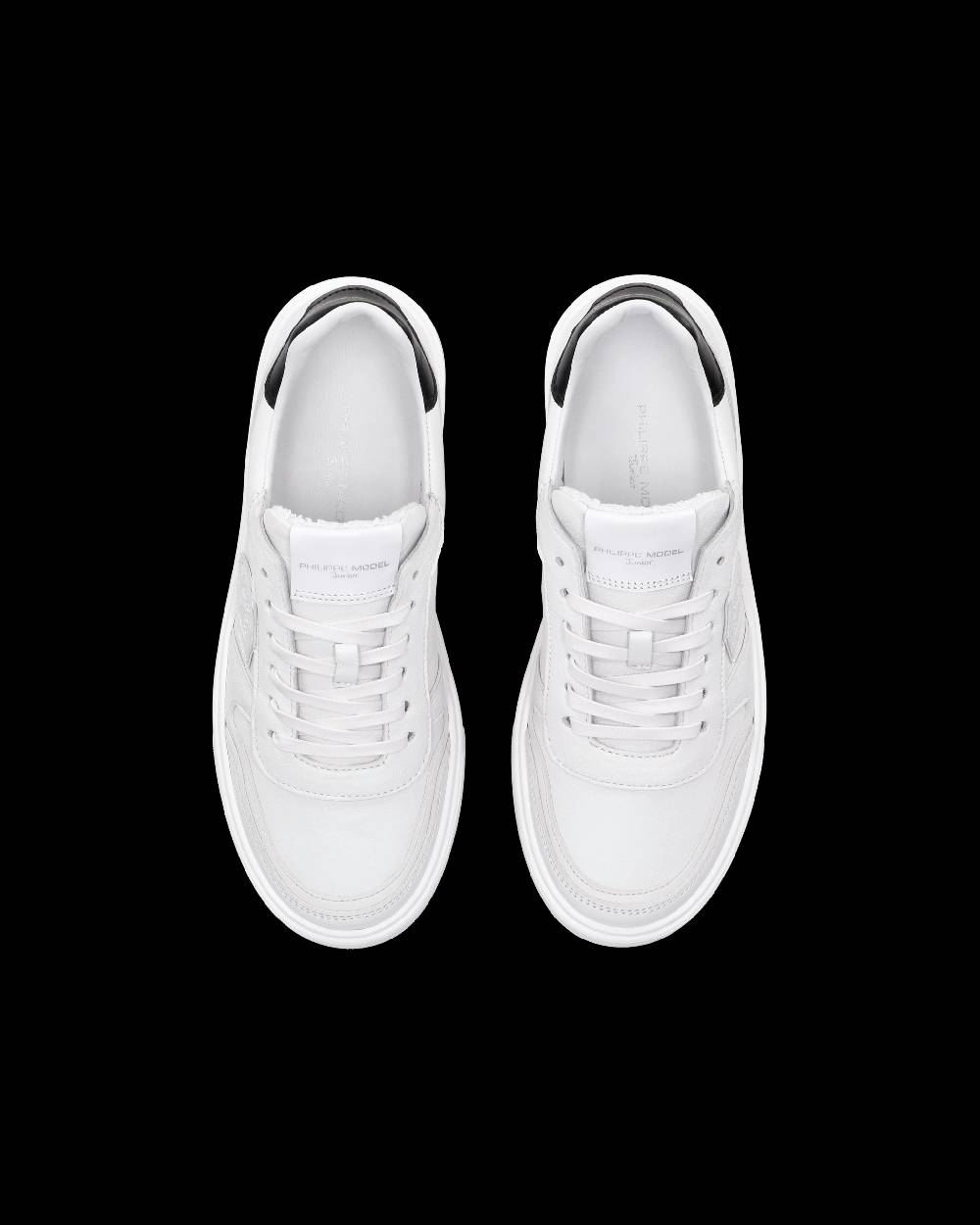 Philippe Model Sneakers Nice da Ragazzi in pelle, Bianco Nero Consegna Veloce