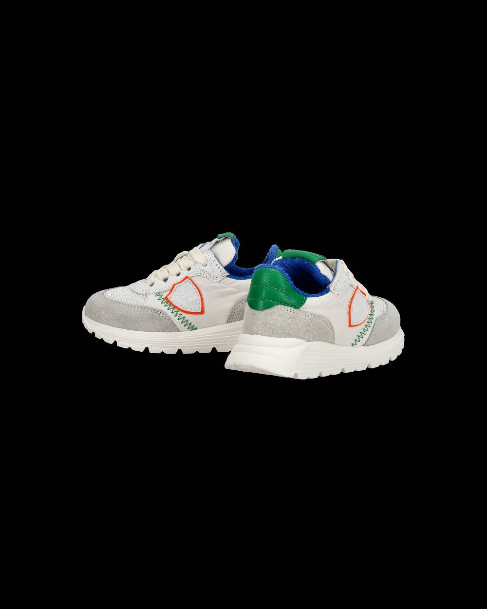 Philippe Model Sneakers basse Antibes Baby in nylon e pelle, Bianco Verde Fino Al -60%