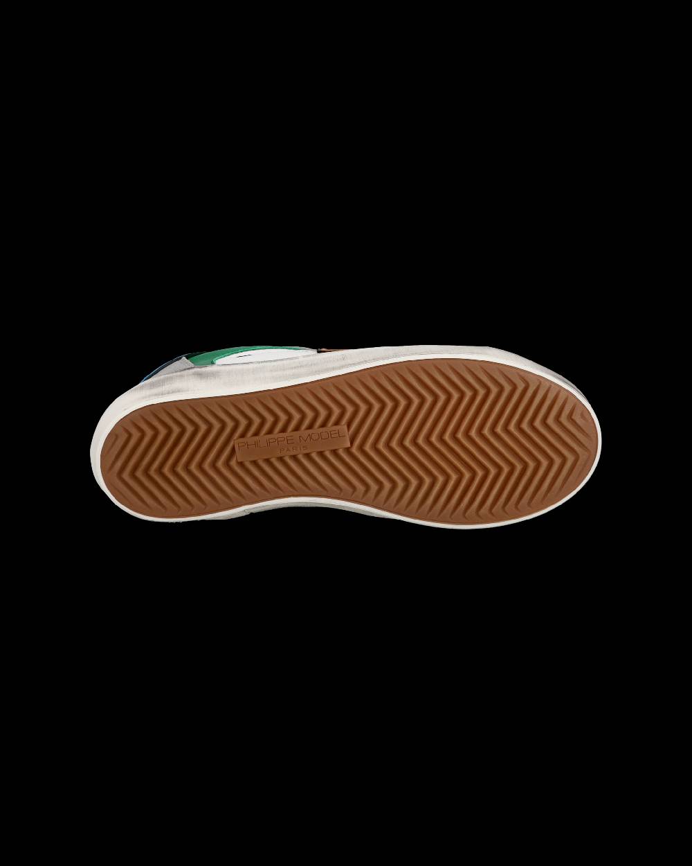 Philippe Model Sneakers Paris basse da Ragazzo in pelle, Bianco Verde Novità
