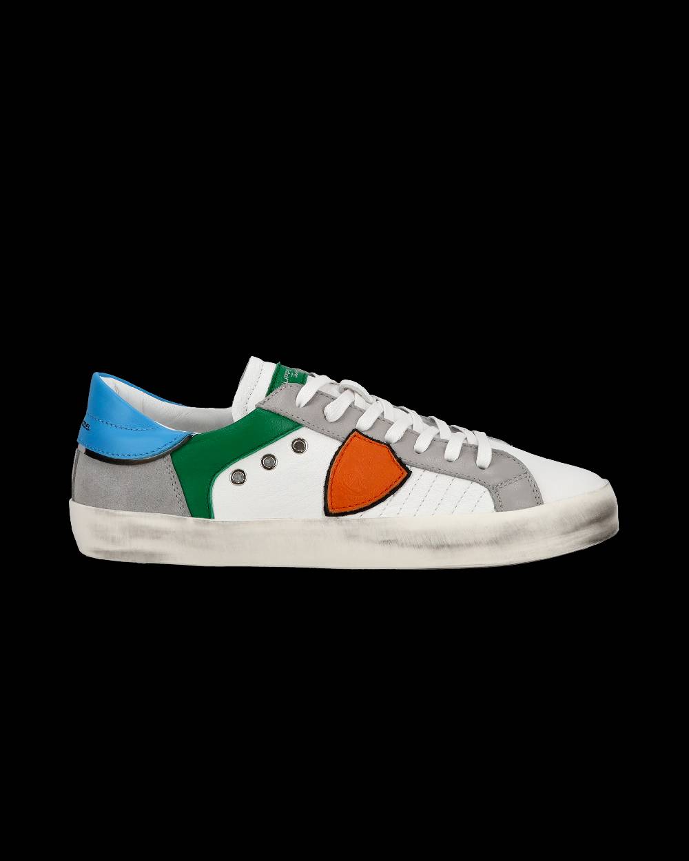 Philippe Model Sneakers basse Paris da Bambino in pelle, Bianco Verde Presa