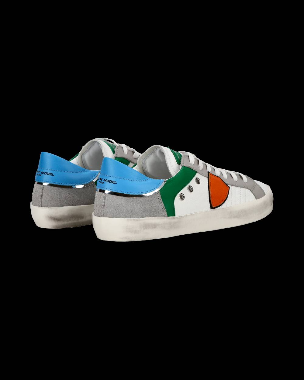 Philippe Model Sneakers basse Paris da Bambino in pelle, Bianco Verde Presa