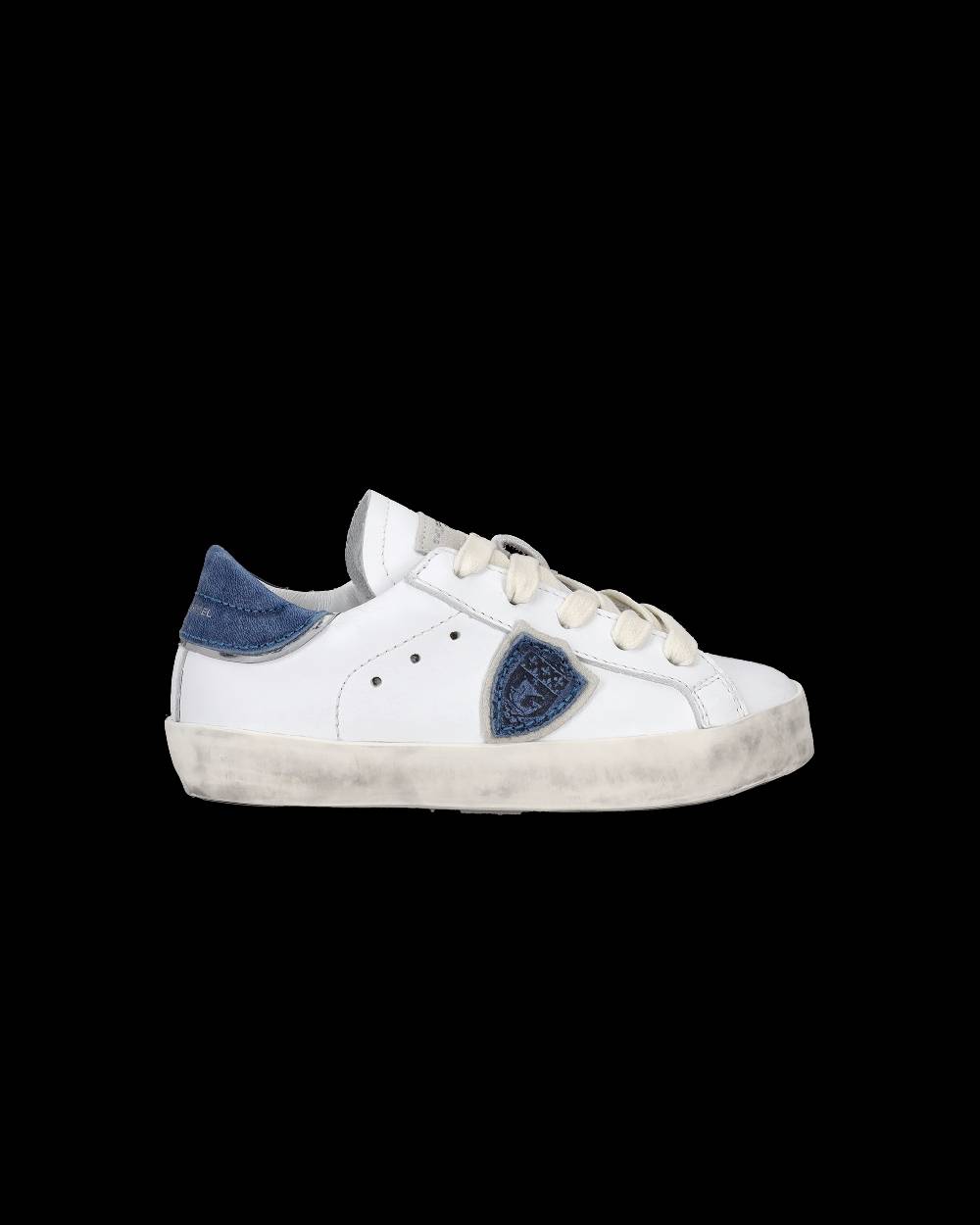 Philippe Model Sneakers da Bambini Prsx basse Bianche e Blu in Pelle Sconto