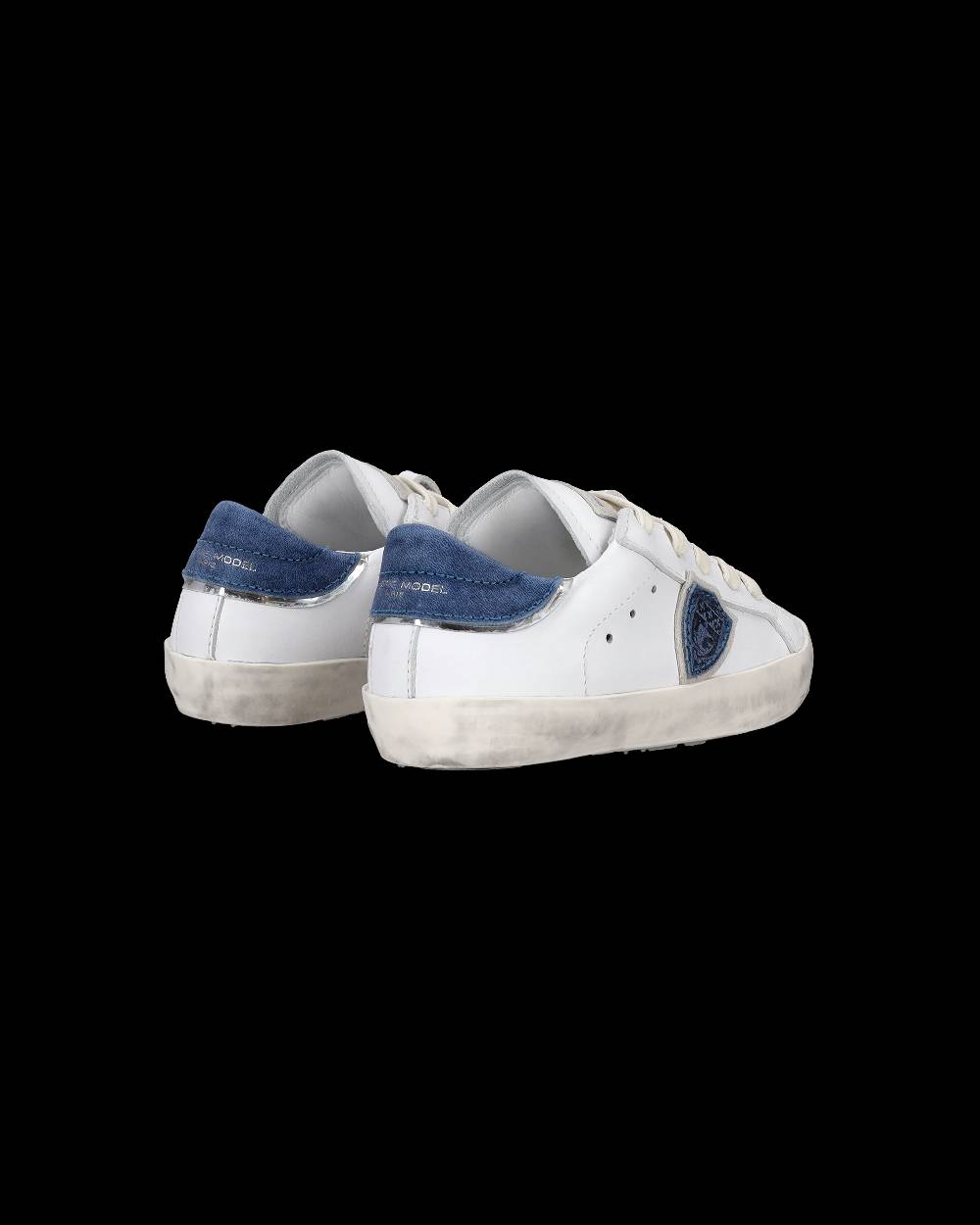Philippe Model Sneakers da Bambini Prsx basse Bianche e Blu in Pelle Sconto