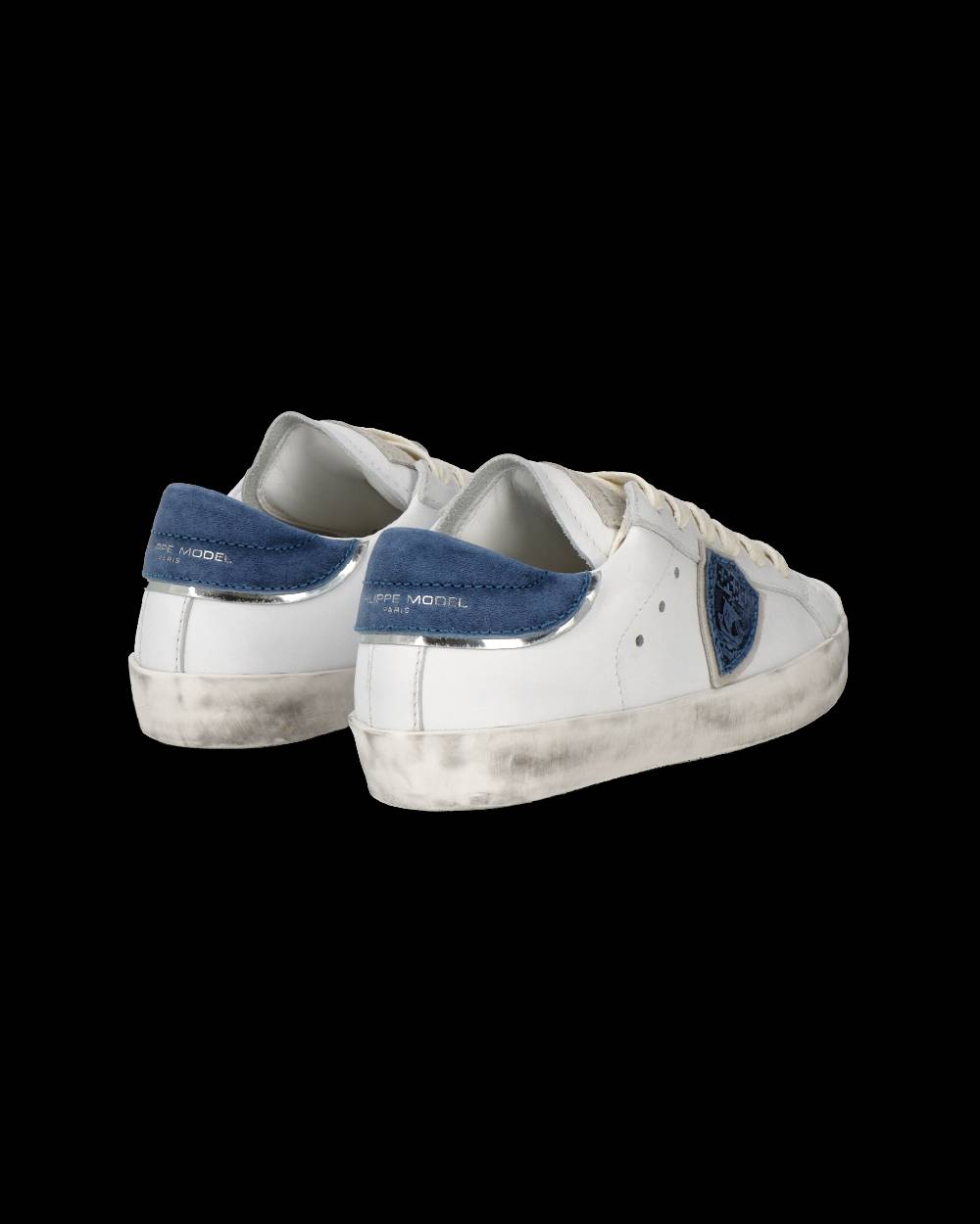 Philippe Model Sneakers Prsx basse da Bambini Bianche e Blu in Pelle Offerta