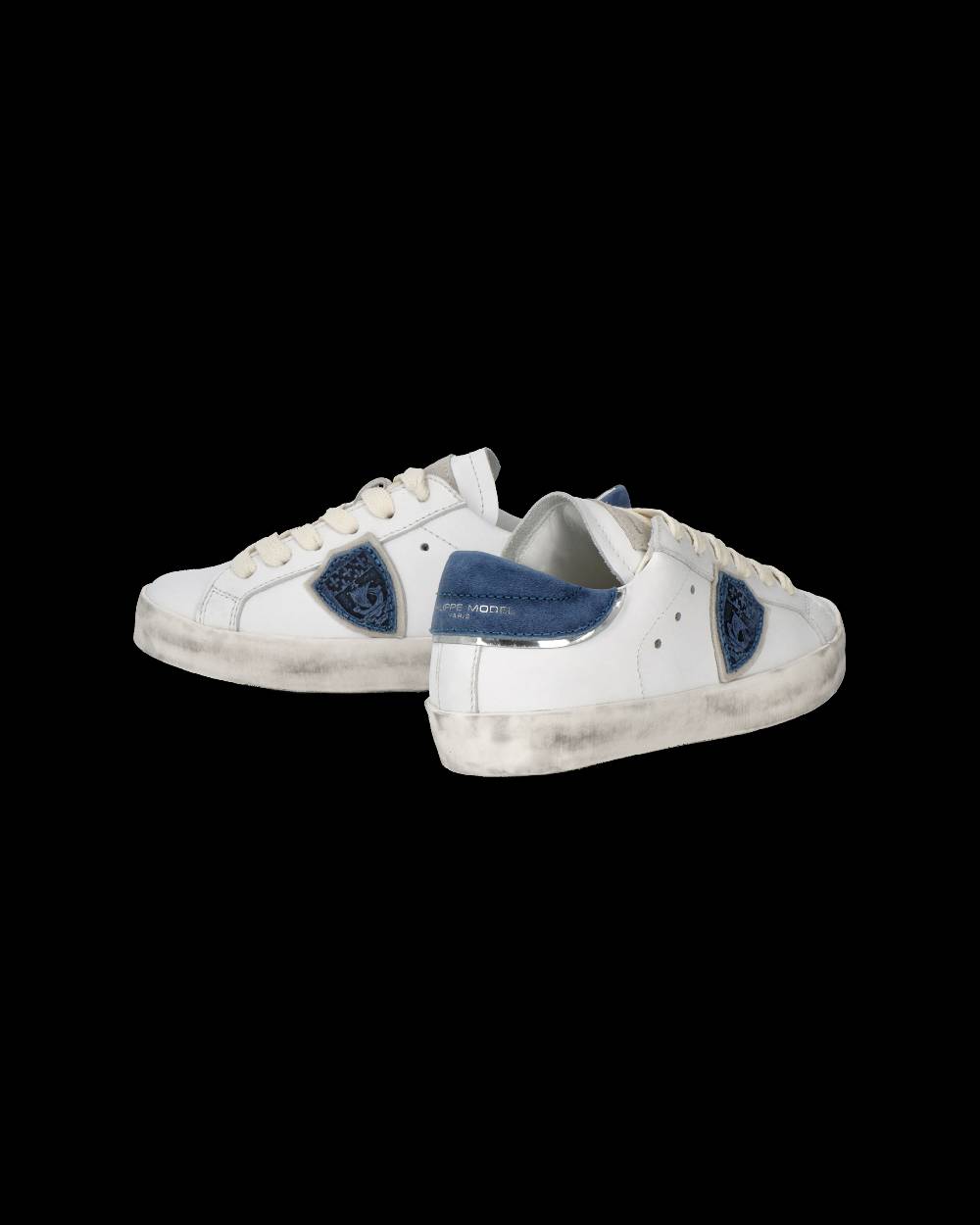 Philippe Model Sneakers Prsx basse da Bambini Bianche e Blu in Pelle Offerta