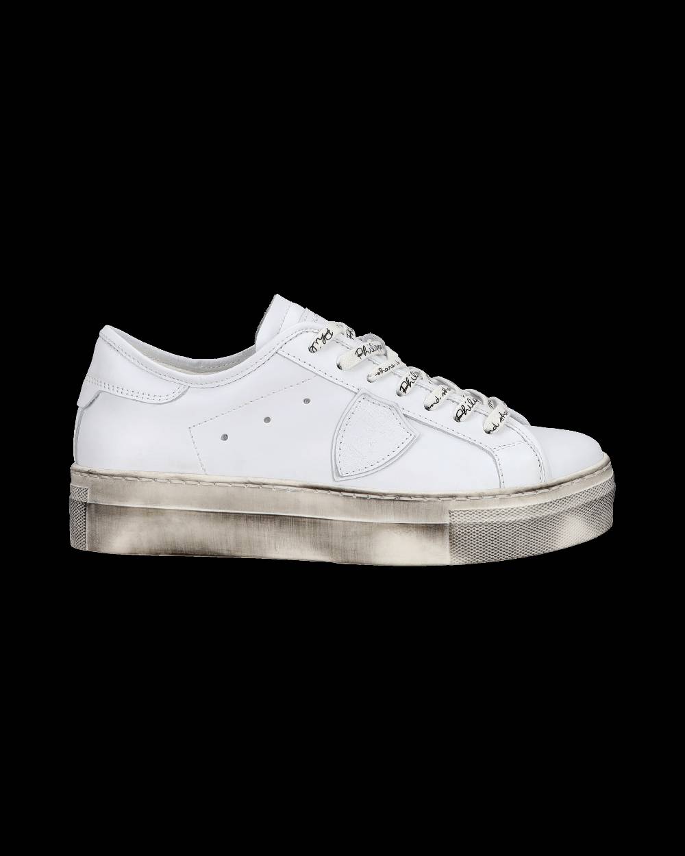 Philippe Model Sneakers basse Paris Haute da Bambino in pelle, Bianco Economico