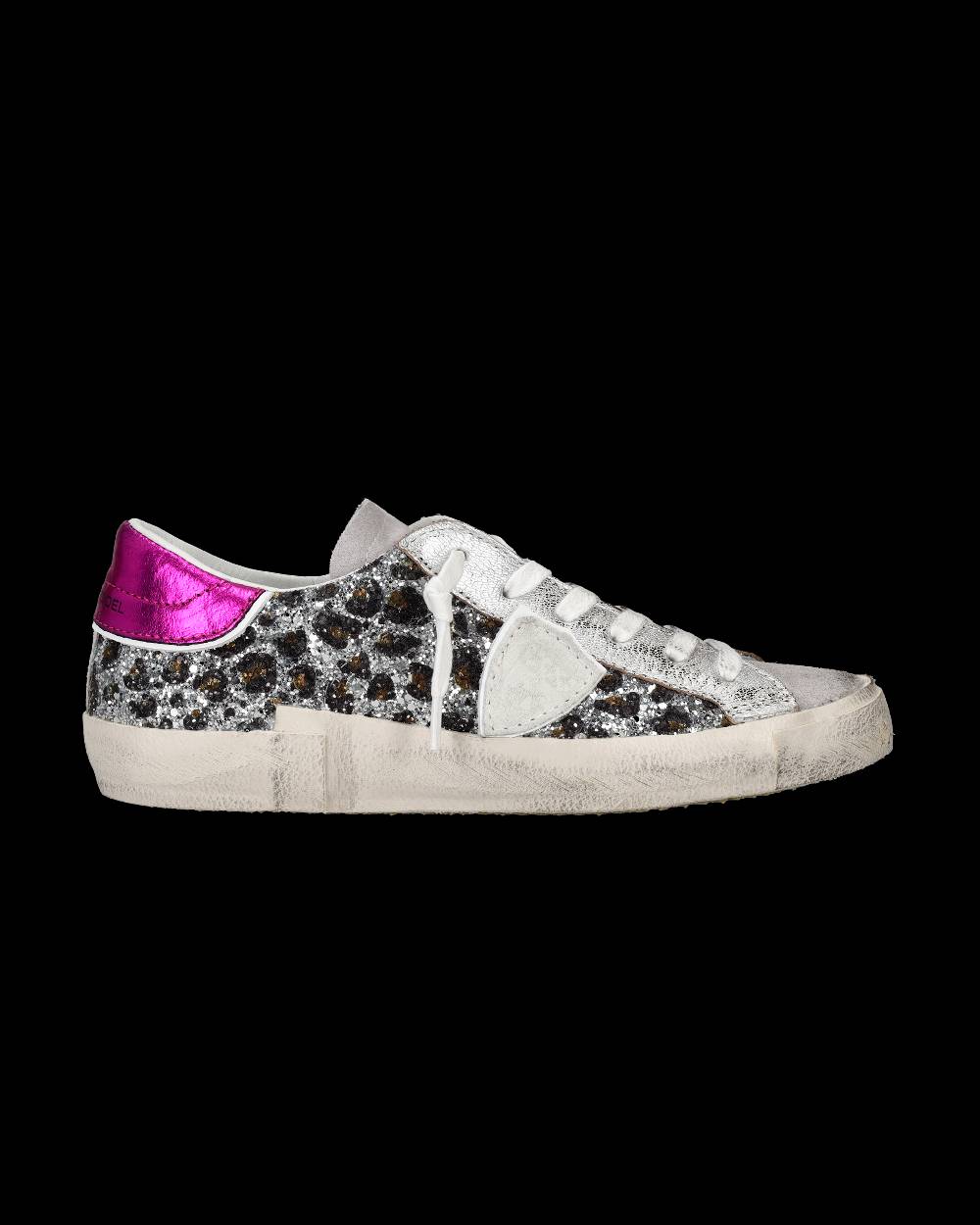 Philippe Model Sneaker bassa PRSX donna - argento, animalier e fucsia Presa