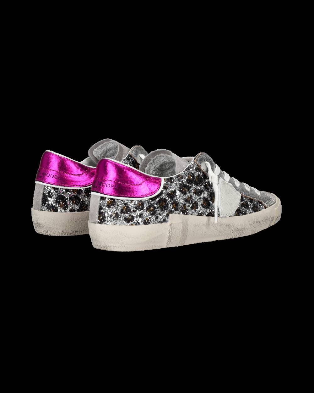 Philippe Model Sneaker bassa PRSX donna - argento, animalier e fucsia Presa