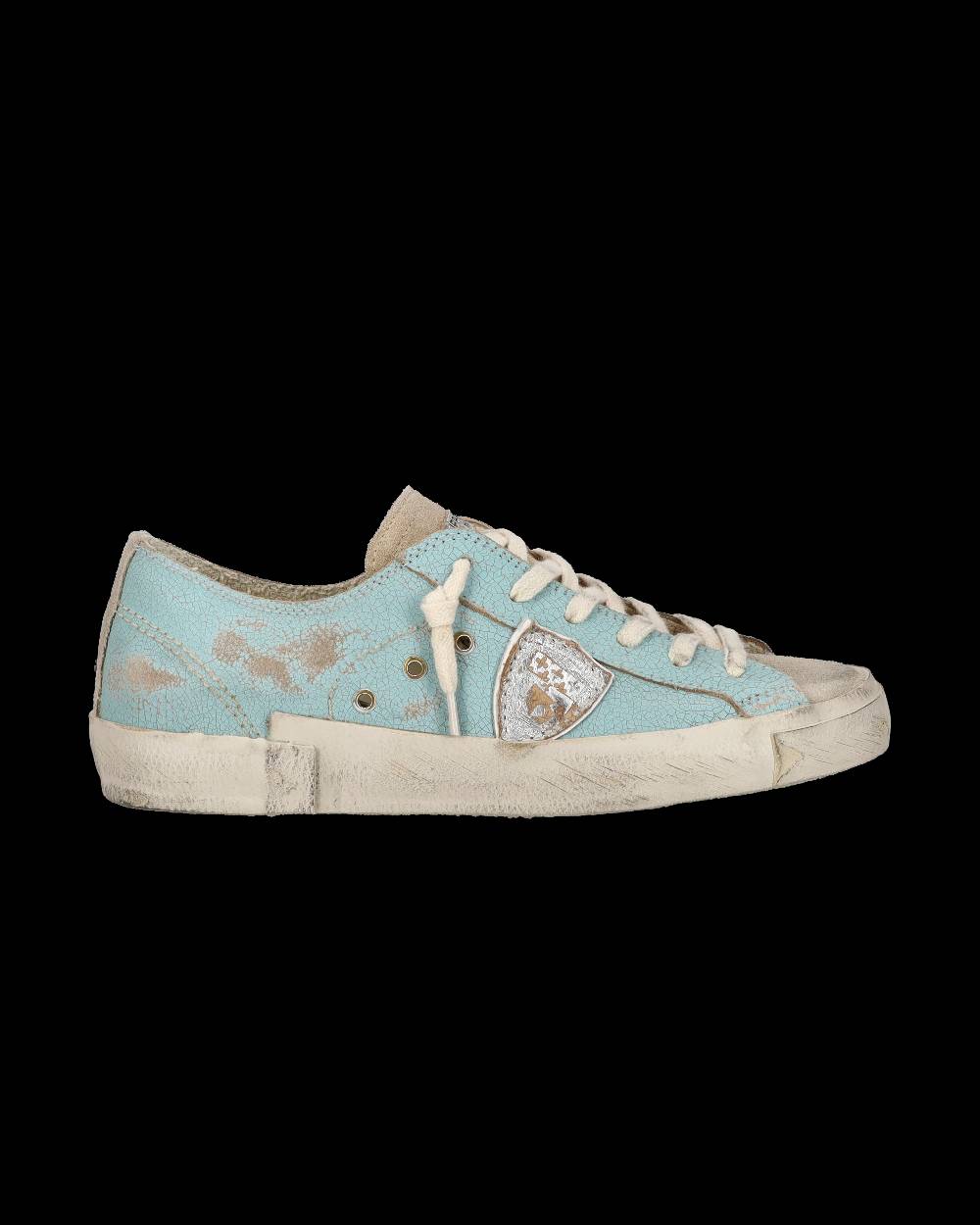 Philippe Model Sneaker bassa PRSX donna in pelle craquelé - verde acqua Offerta
