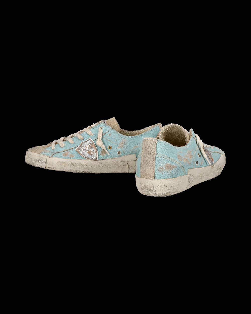 Philippe Model Sneaker bassa PRSX donna in pelle craquelé - verde acqua Offerta