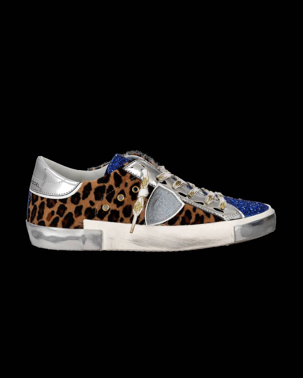 Philippe Model Sneaker basse Paris donna - glitter blu e argento Ultimi tre giorni