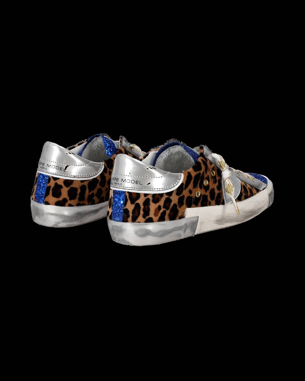 Philippe Model Sneaker basse Paris donna - glitter blu e argento Ultimi tre giorni