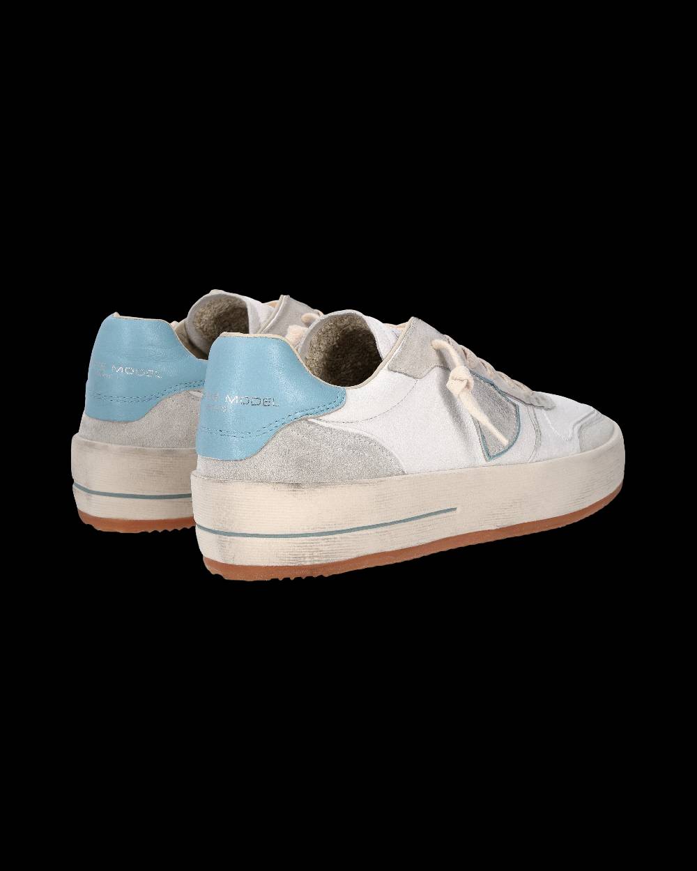 Philippe Model Sneaker Nice Uomo, Bianco e Azzurro Qualità Garantita