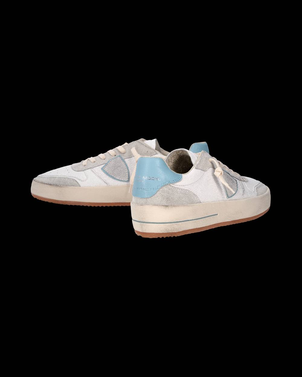 Philippe Model Sneaker Nice Uomo, Bianco e Azzurro Qualità Garantita