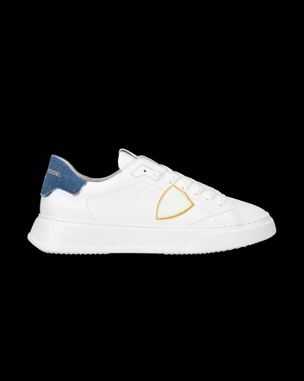 Philippe Model Sneaker casual Temple da uomo in pelle e denim - Blu e bianco Prezzo Ridotto