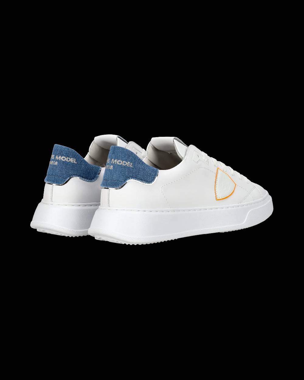 Philippe Model Sneaker casual Temple da uomo in pelle e denim - Blu e bianco Prezzo Ridotto
