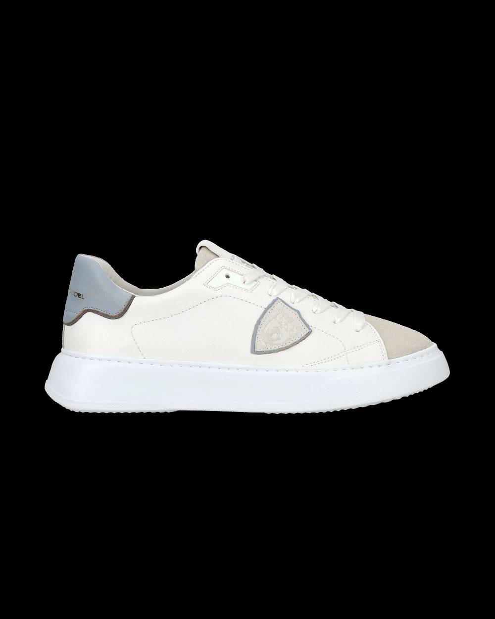 Philippe Model Sneaker casual Temple da uomo in pelle - Azzurro e bianco Sottocosto