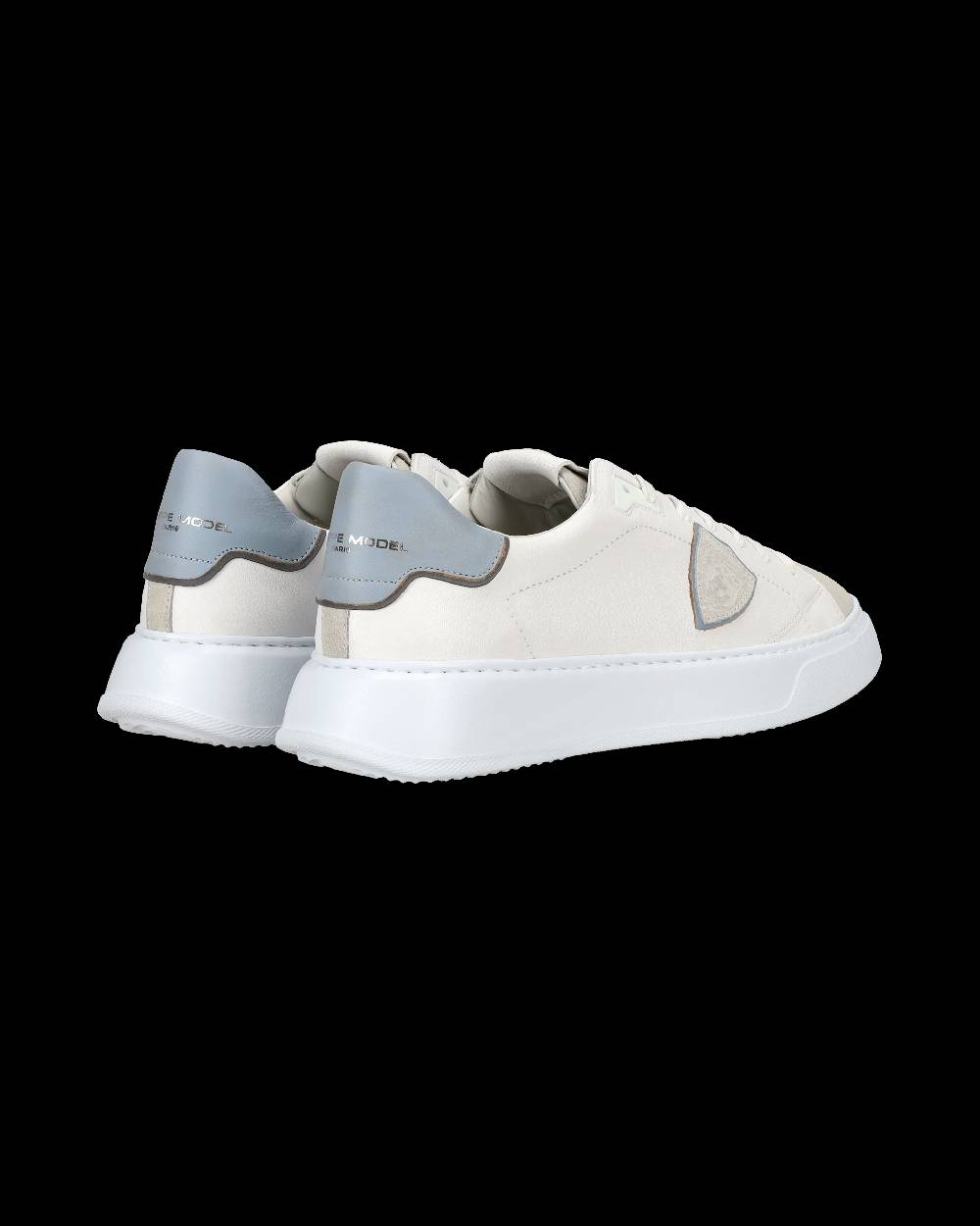 Philippe Model Sneaker casual Temple da uomo in pelle - Azzurro e bianco Sottocosto