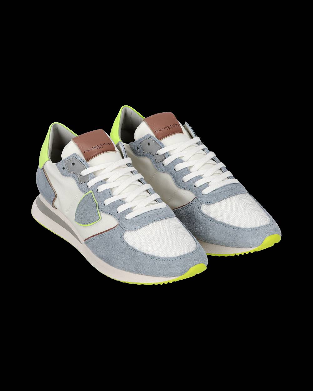 Philippe Model Sneaker casual Trpx da uomo in nylon e pelle - Azzurro e giallo