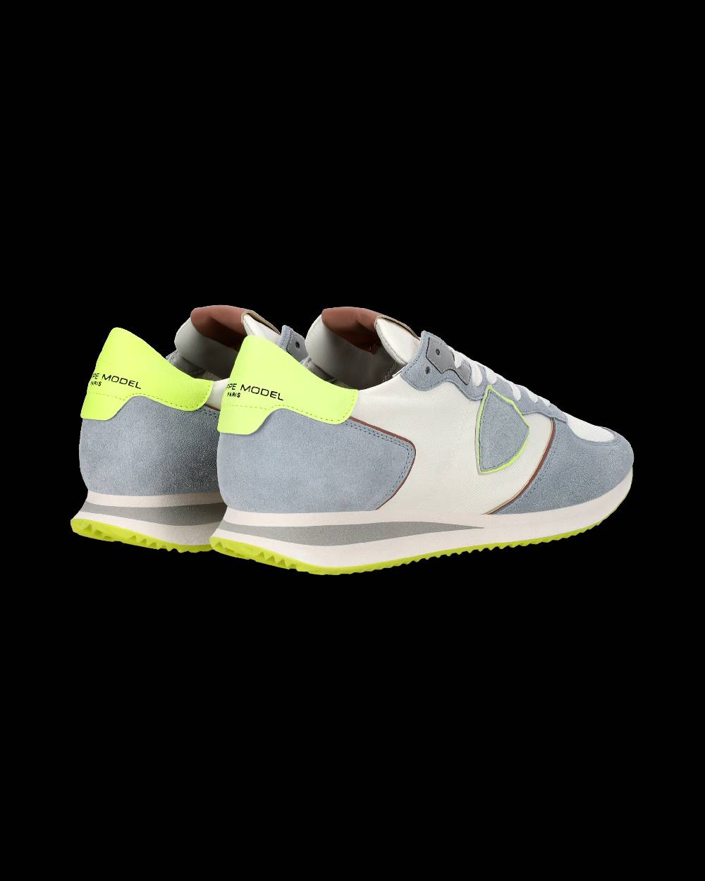 Philippe Model Sneaker casual Trpx da uomo in nylon e pelle - Azzurro e giallo In Vendita